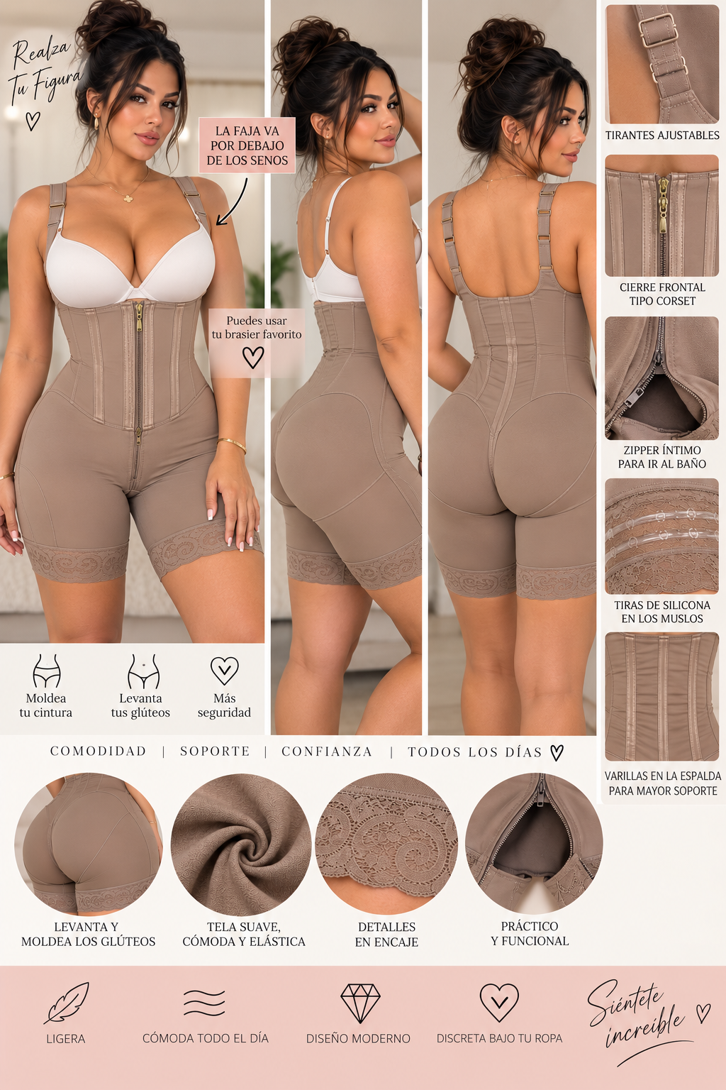 Women’s Underbust Full Body Shapewear – Nude XXL