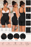 Women’s Full Body Shapewear with Adjustable Straps – Black